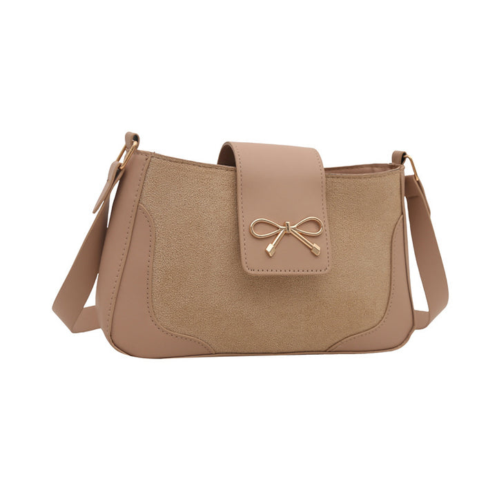 Stylish Faux Suede Handbag Bowlift