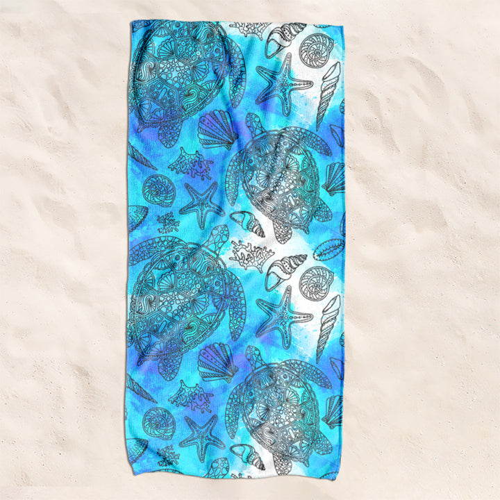 Beach towel with creative turtle pattern Bowlift