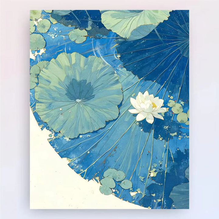 Contemporary Lotus Floral Canvas Art Print Bowlift