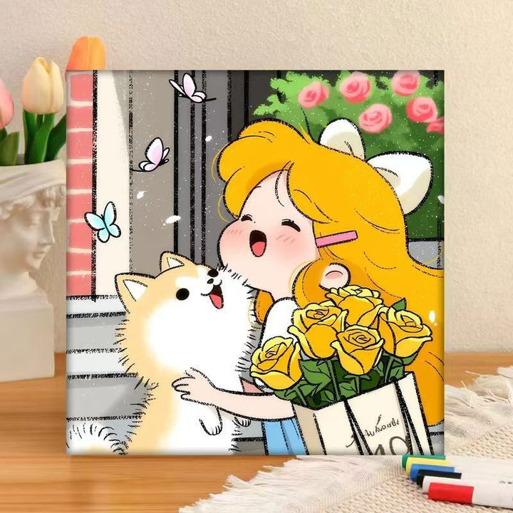 Whimsical Character Art Canvas Print Bowlift