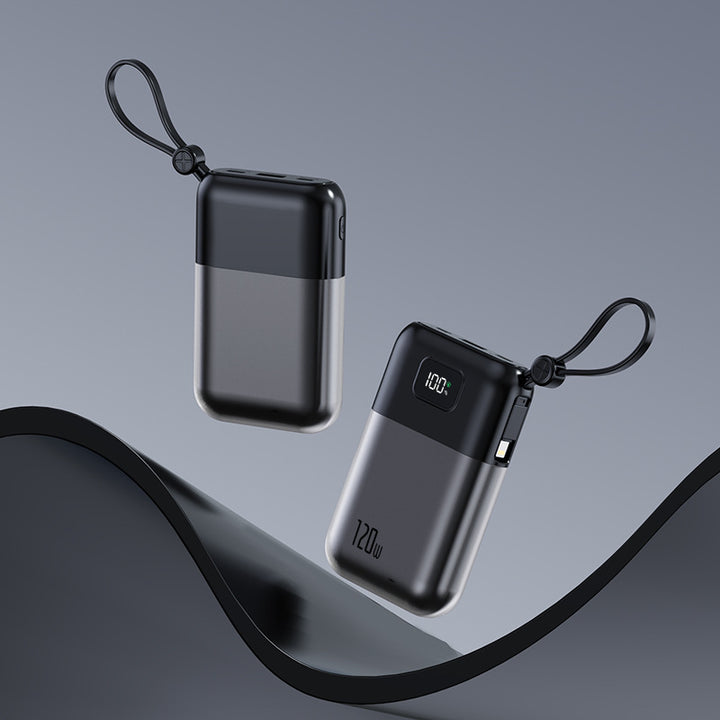 Portable power bank with powerful fast charging cable and integrated LED display Bowlift