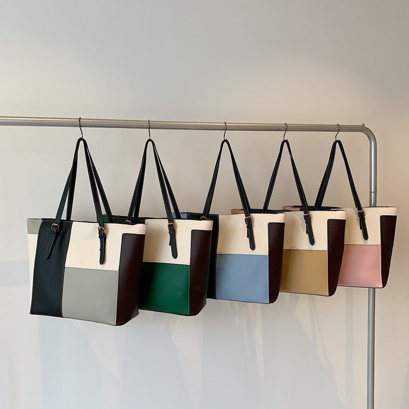 Stylish Color Block Tote Bag Bowlift