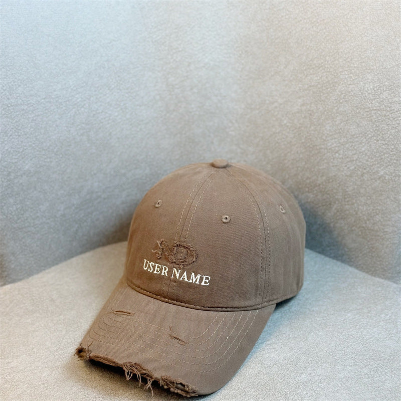 Women's Distressed Casual Adjustable Baseball Cap Bowlift