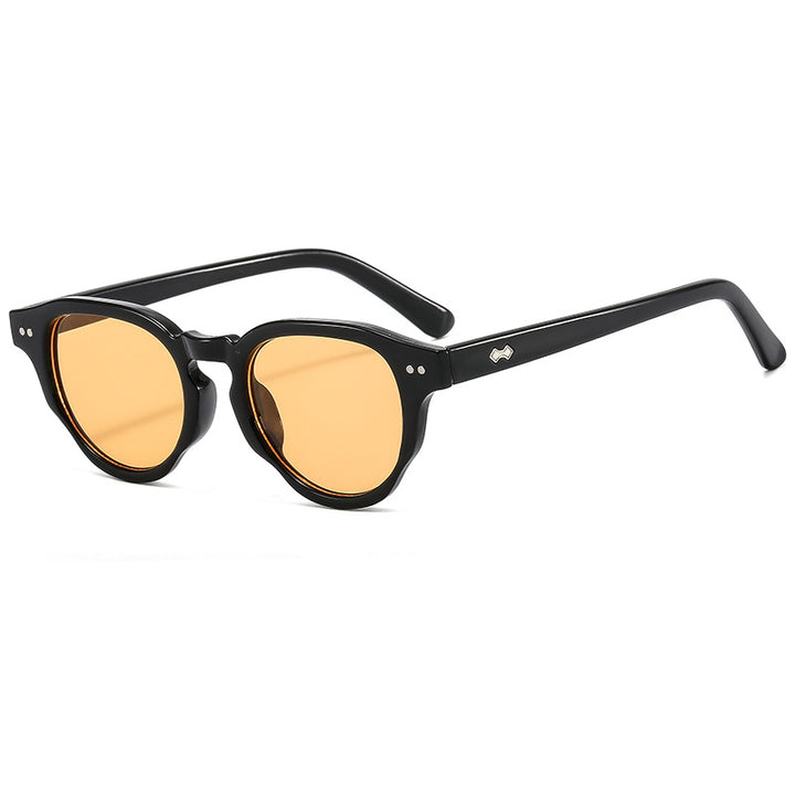 Women's fashionable sunglasses with oval frame and green glass Bowlift