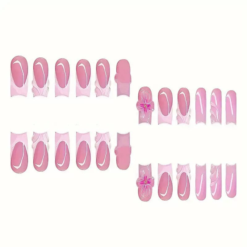 Elegant Decorative Floral Nail Extensions Bowlift