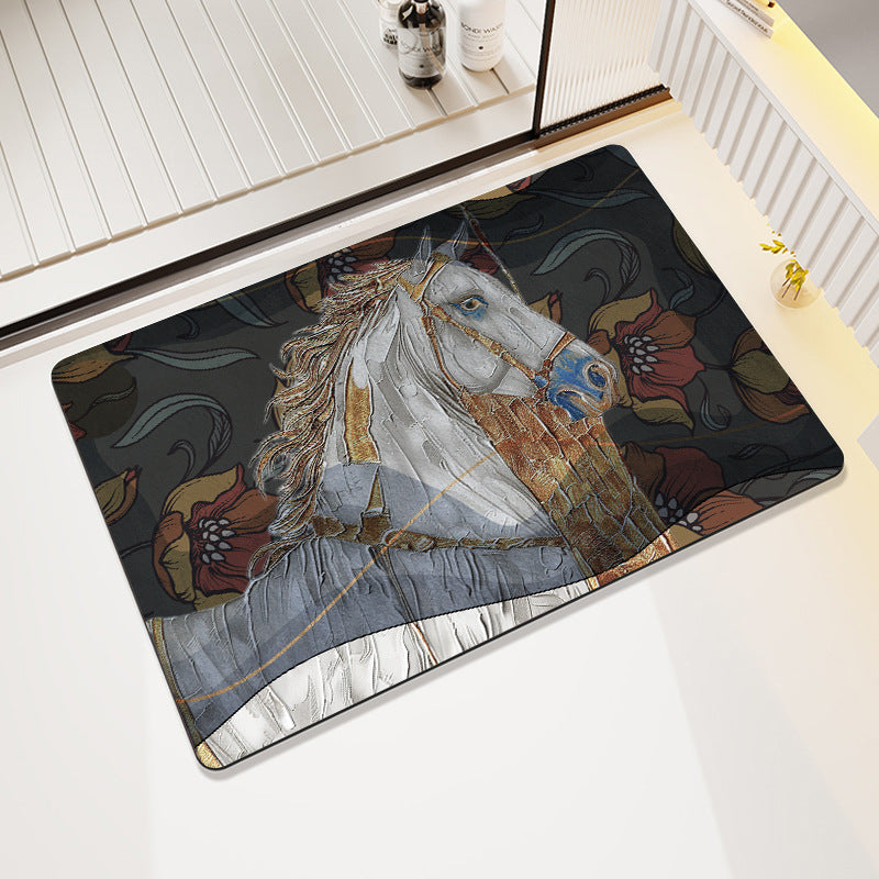 Artistic Horse-Themed Bath Mat Bowlift 1788245763