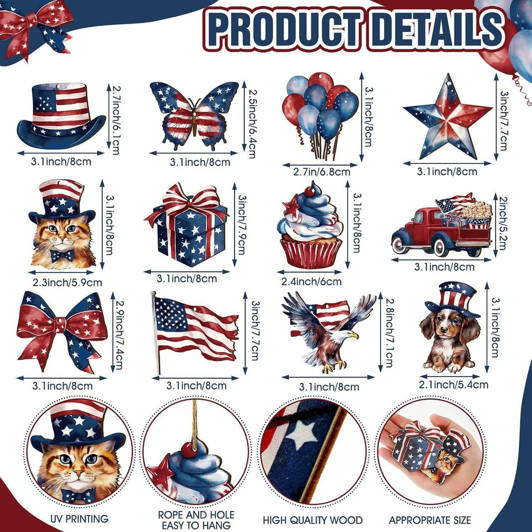 Unisex nan patriotic party hanging decoration and sticker set for celebrations Bowlift