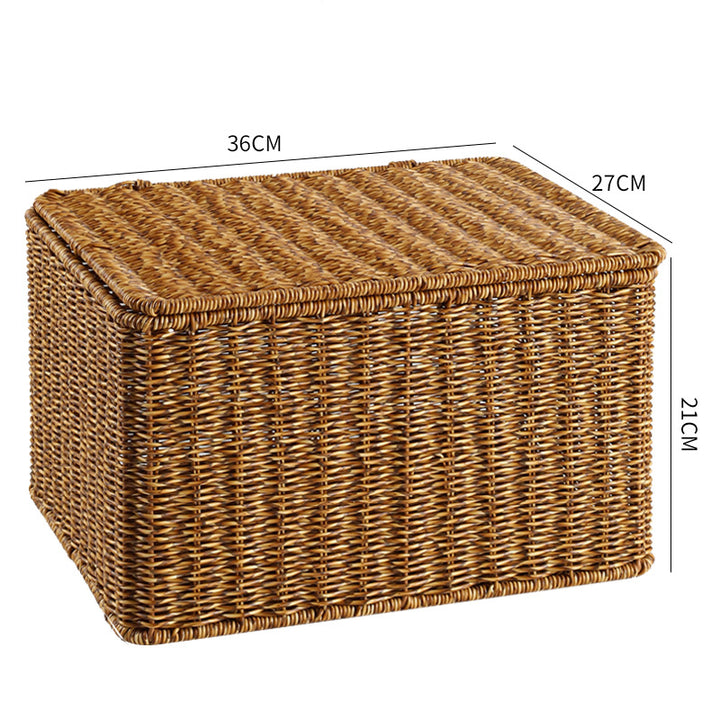 Handcrafted Rectangular Wicker Storage Box Bowlift