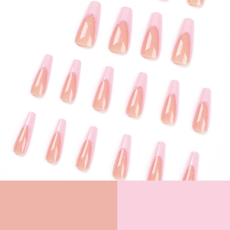 Artificial nail extensions with glitter decoration Bowlift