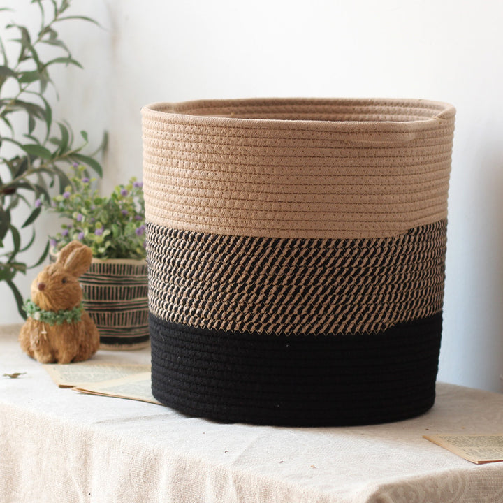 Modern storage basket with gray knit pattern Bowlift