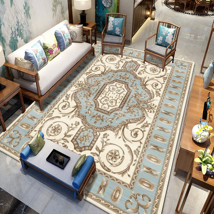 Vintage-inspired geometric pattern rug