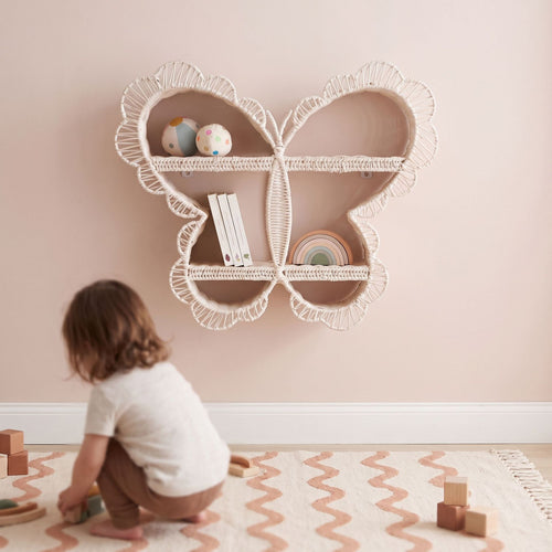 Playful wall shelf in butterfly design Bowlift