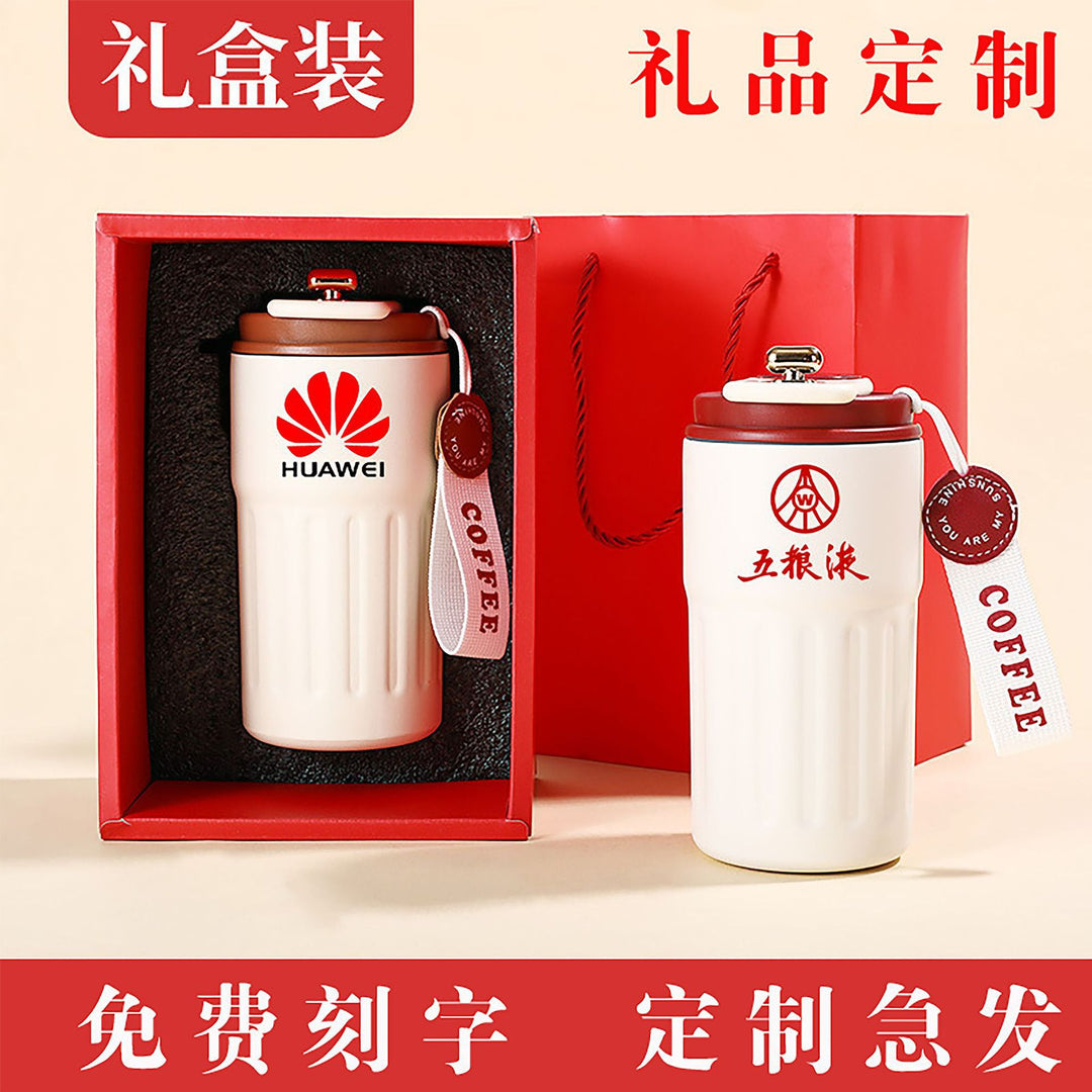Insulated Stainless Steel Travel Coffee Tumbler with Leakproof Lid and Carry Strap Bowlift