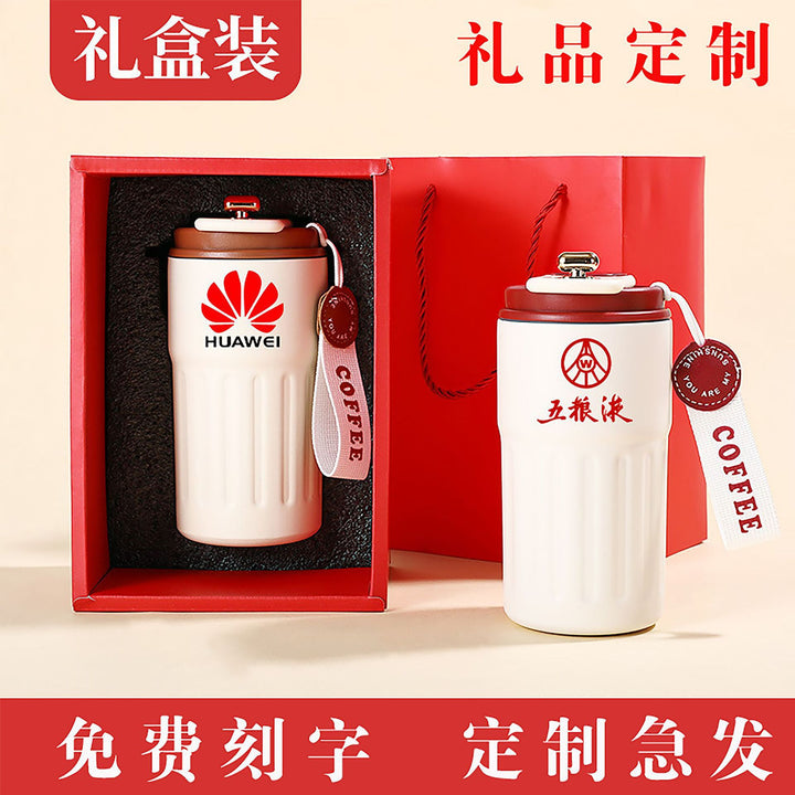 Insulated Stainless Steel Travel Coffee Tumbler with Leakproof Lid and Carry Strap Bowlift
