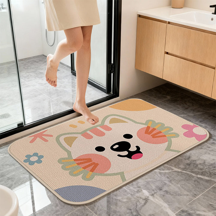 Cute Cartoon Cat Bath Mat Bowlift
