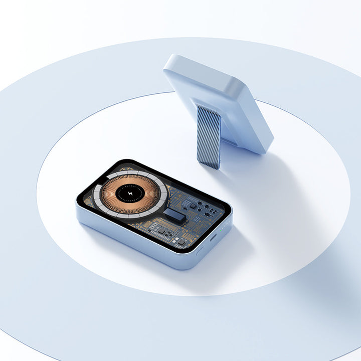 Portable power bank with innovative wireless charging function and integrated stand Bowlift