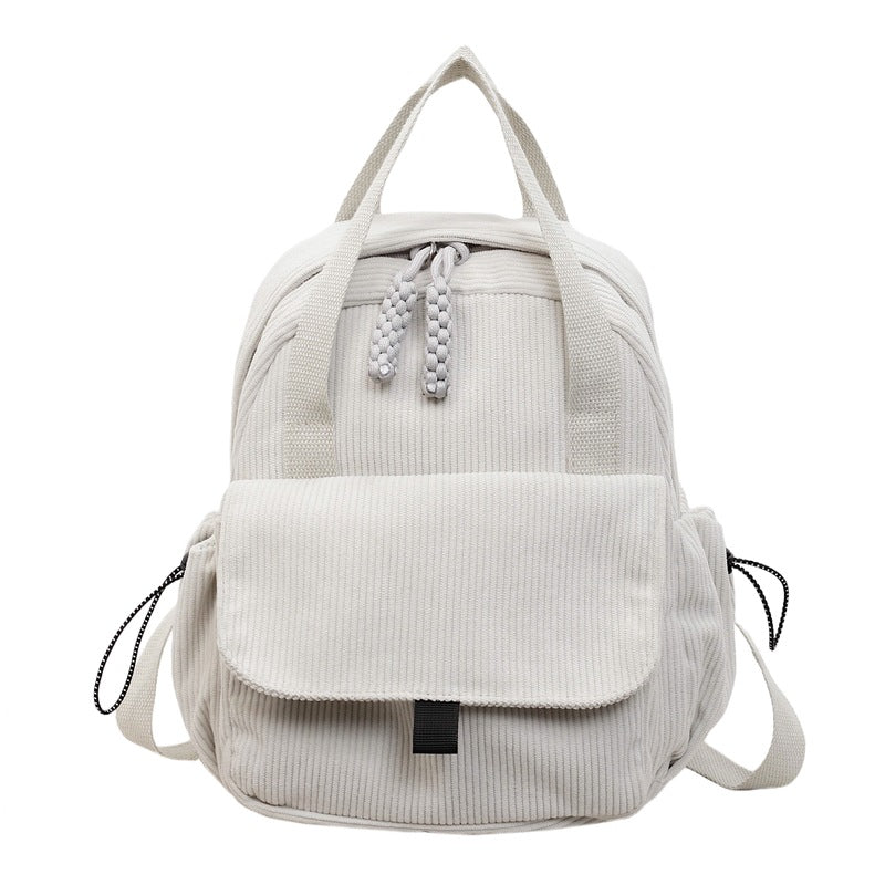 Cord-Backpack with Multiple Compartments and Reinforced Bottom Bowlift