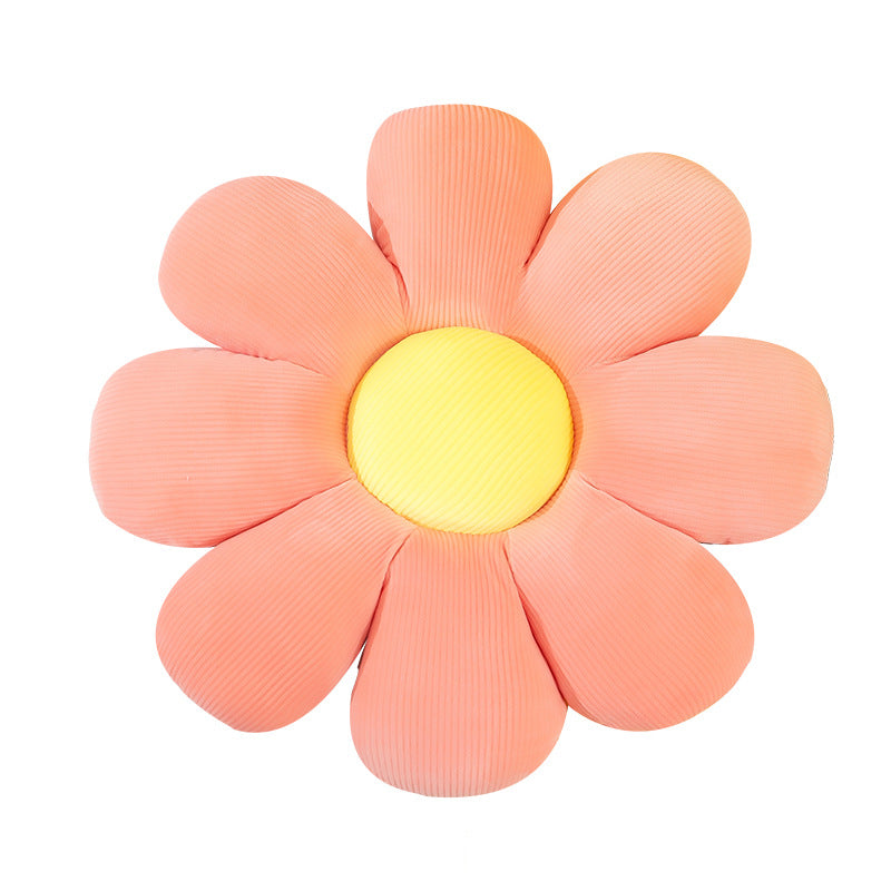 Plush Daisy Throw Pillow with Ribbed Velvet Petals Bowlift