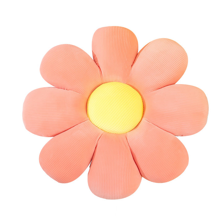 Plush Daisy Throw Pillow with Ribbed Velvet Petals Bowlift
