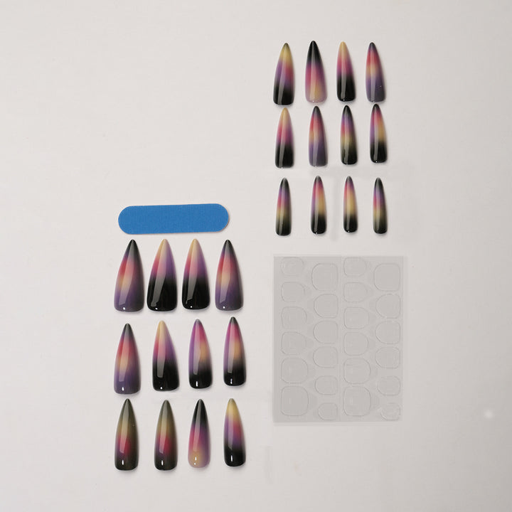 Acrylic Nail Set with Modern Ombre Effect Bowlift