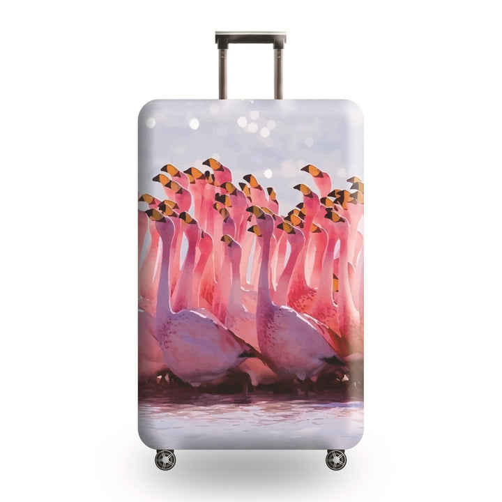 Unisex hard-shell luggage with artistic flamingo motif Bowlift