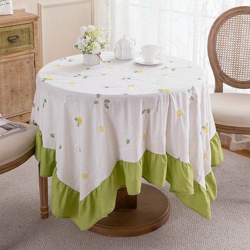 Floral Embroidered Table Cover