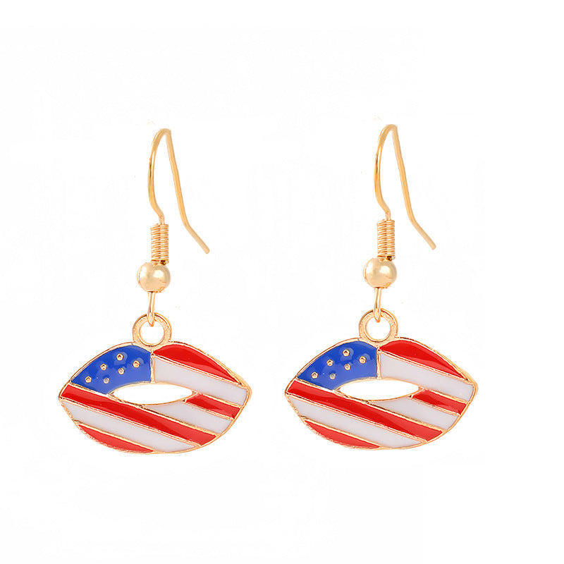 Women nan enamel horseshoe earrings with star motif and fishhook closure Bowlift