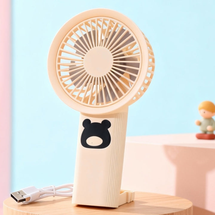 Women Portable Hand Fan with Cute Bear Design Bowlift 1781628530