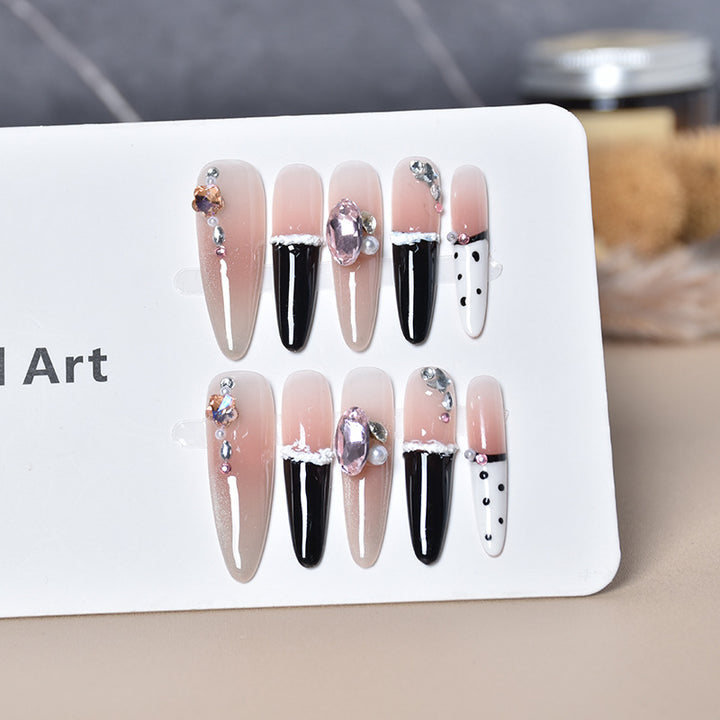 Stylish Pointed Tip Press-On Nail Art Bowlift