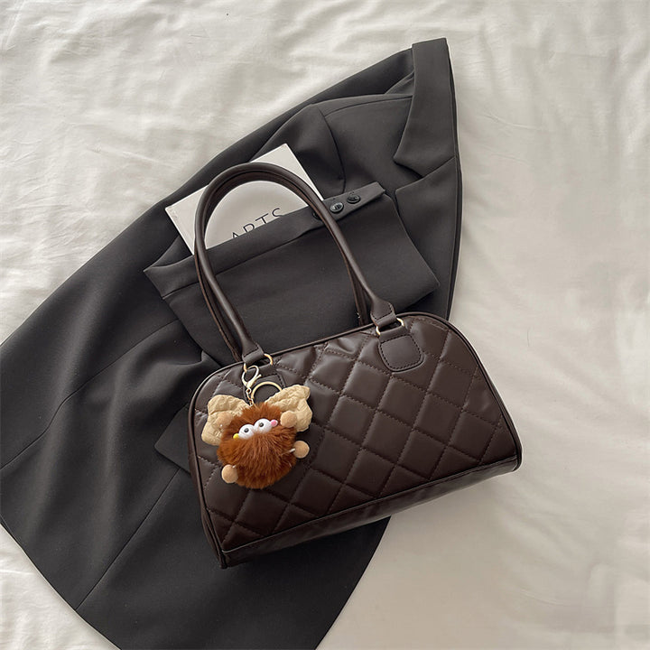 Quilted Faux Leather Handbag Bowlift