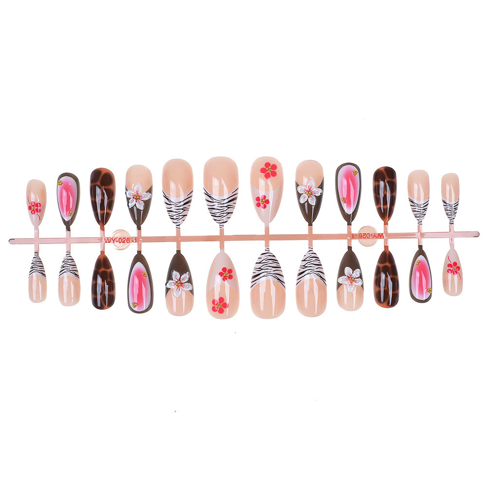 Decorative Floral Press-On Nail Set Bowlift 1787294384