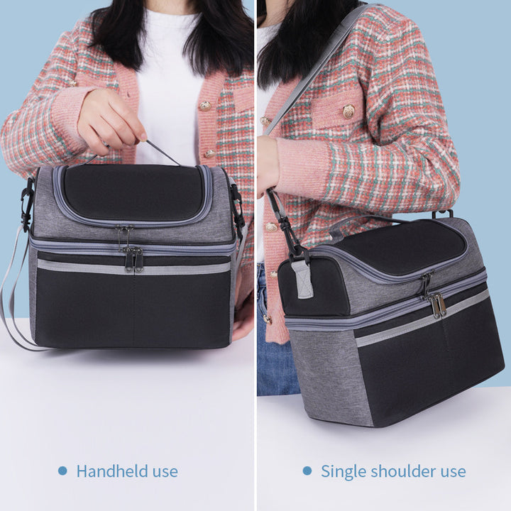 Women cooler bag with insulating main compartment and several accessory pockets Bowlift