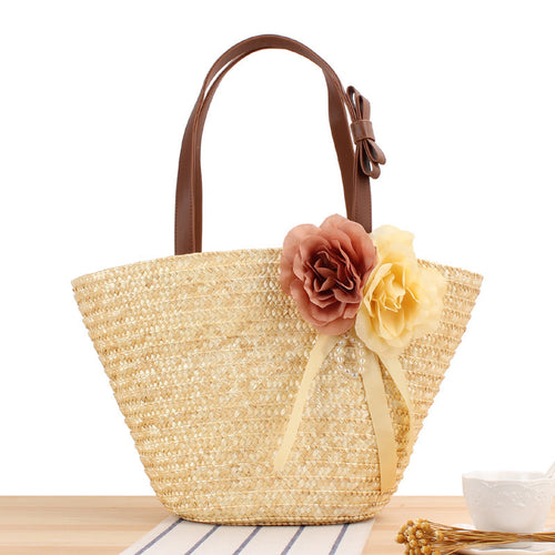 Beach bag with floral embellishments and stylish shoulder strap Bowlift