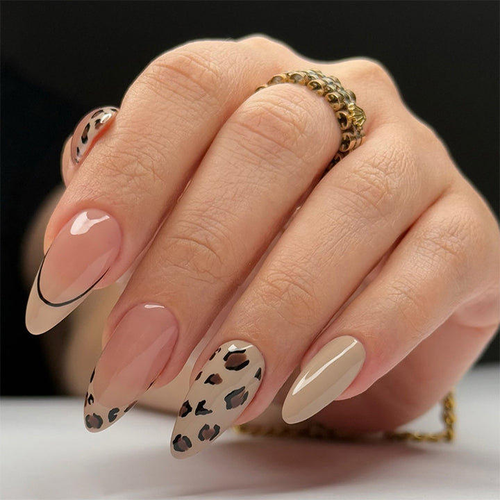 Leopard Print Press-On Nail Set Bowlift