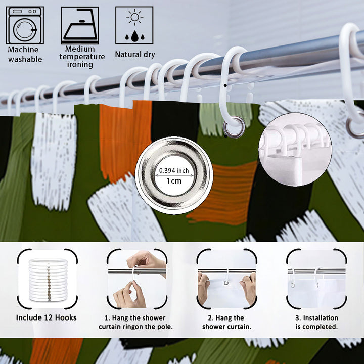 Bold Brushstroke Pattern Four-Piece Bathroom Set Bowlift