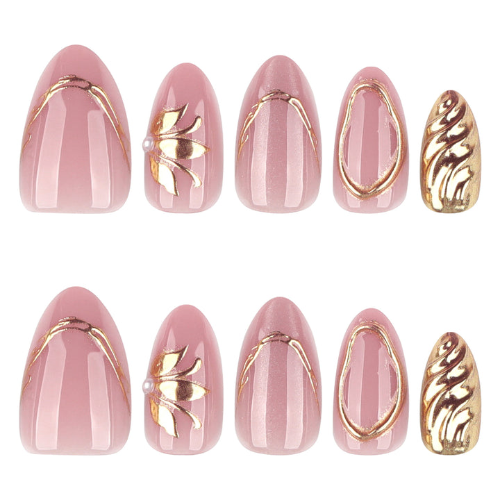 Elegant and artistic nail art with golden accents Bowlift