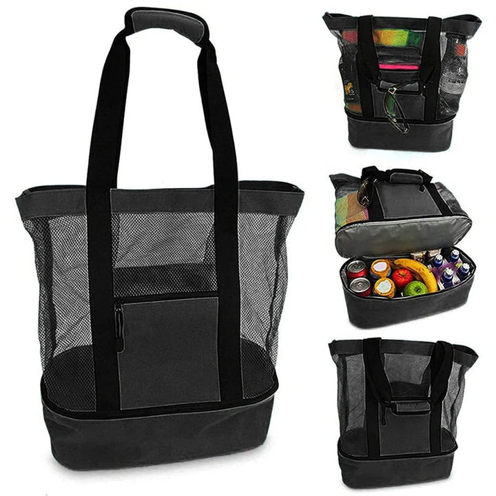 Unisex Spacious Square Shopping Bag with Insulated Interior Compartment Bowlift