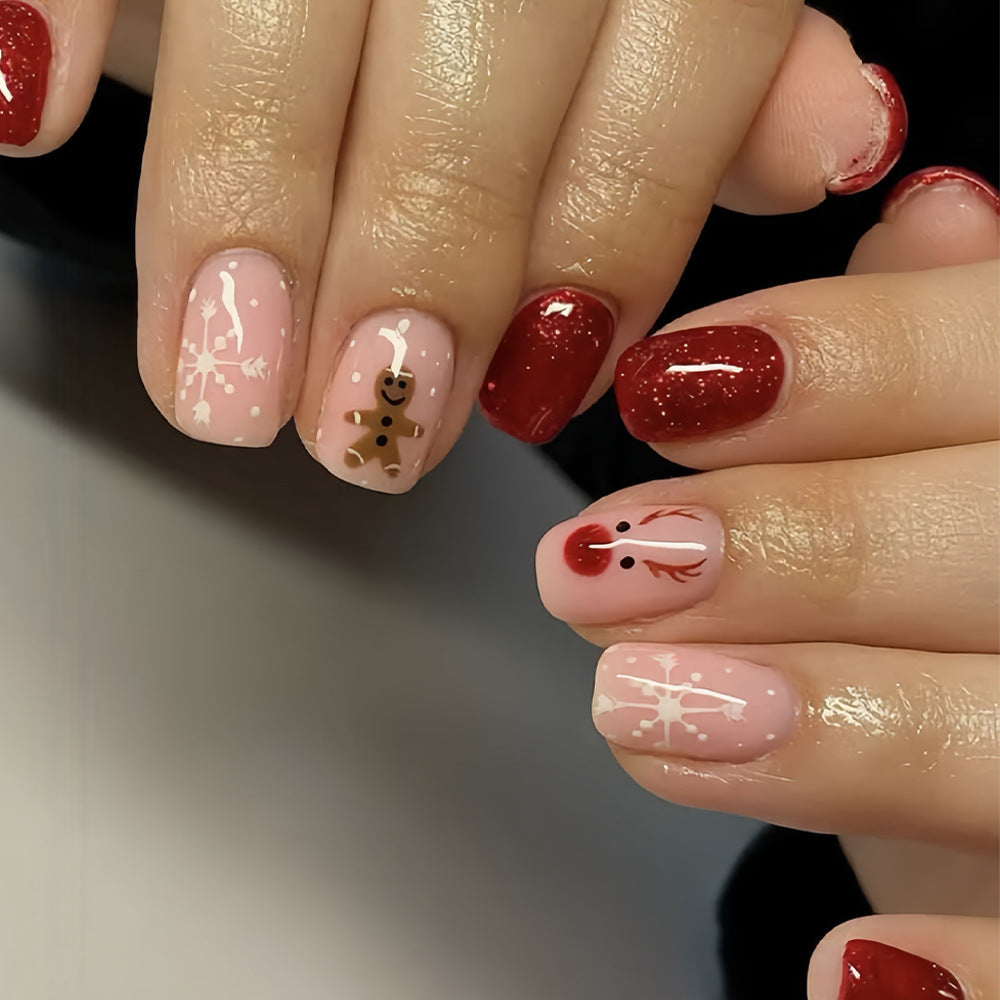 Festive Themed Press-On Nail Art Set Bowlift