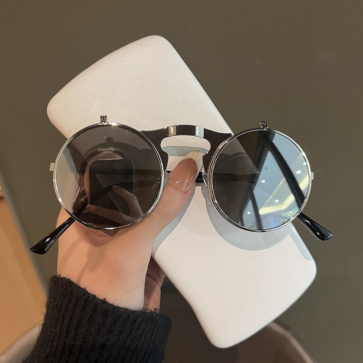 Ladies Round Designer Sunglasses with Innovative Frame Bowlift