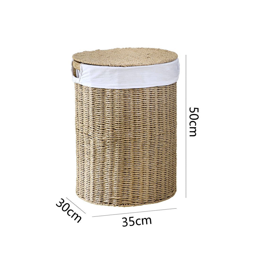 Rustic laundry basket made of woven material Bowlift