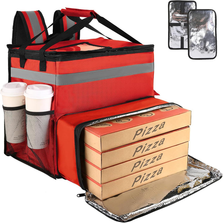Women's Insulated Pizza Delivery Bag with Drink Holders and Reflectors Bowlift