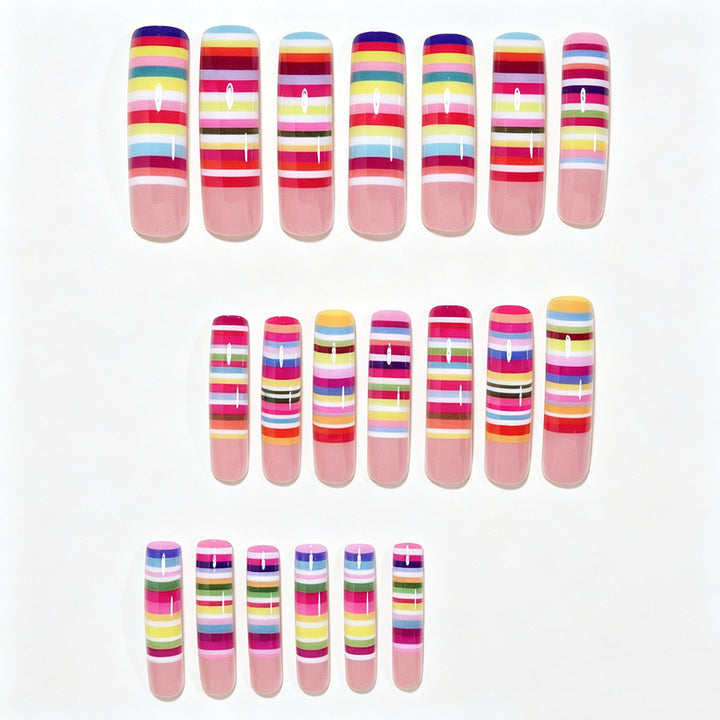 Colorful Striped Nail Art Tips Bowlift