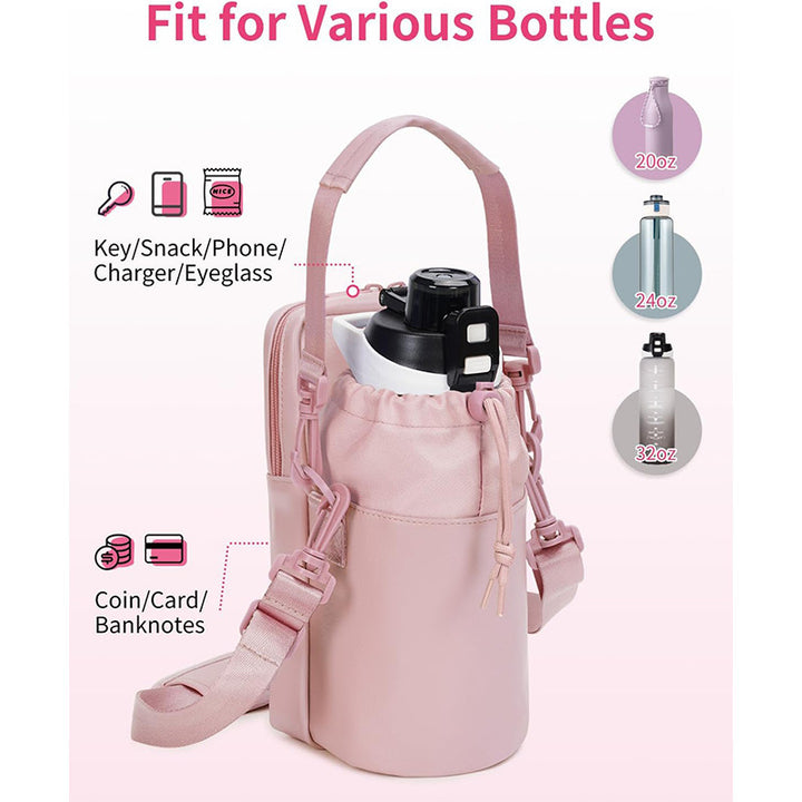 Crossbody Bottle Carrier Bag with Insulated Sleeve and Multi-Pocket Organizer Bowlift