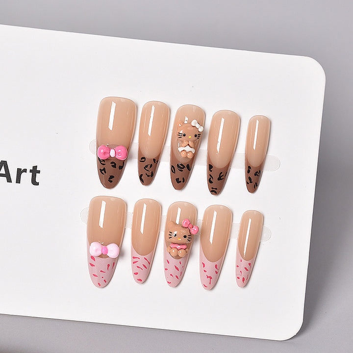 Glamorous Heart-Themed Press-On Nail Set Bowlift