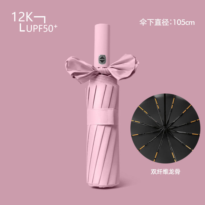 Women's compact and wind-resistant umbrella with UV protection technology Bowlift