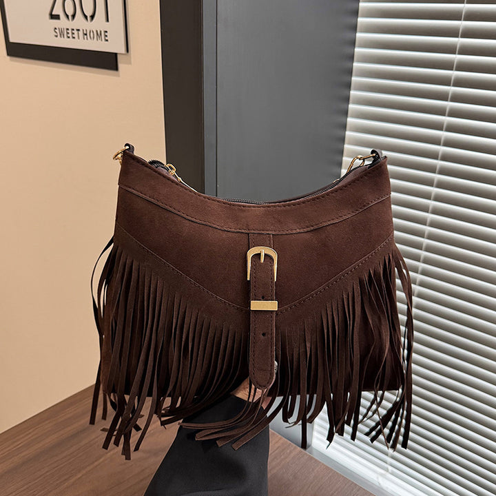 WoSuede Fringe Crossbody Bag Bowlift