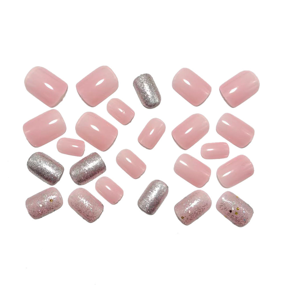 Acrylic nail set with glitter and gradient effects Bowlift