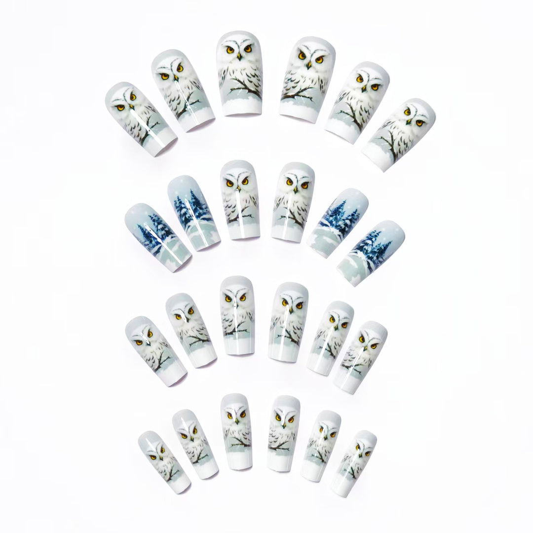 Artificial nails with owl design Bowlift