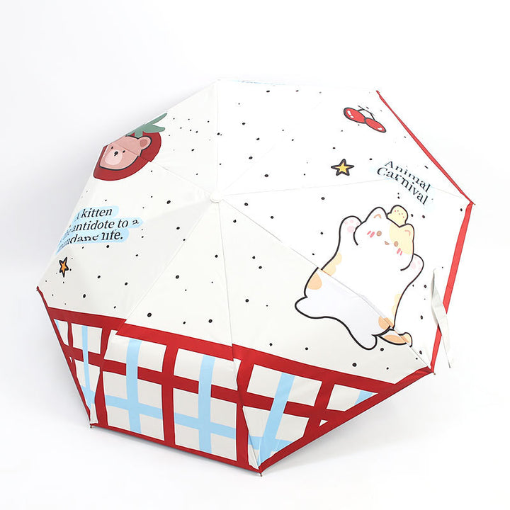 Ladies Playful Umbrella with Animal Motifs Bowlift