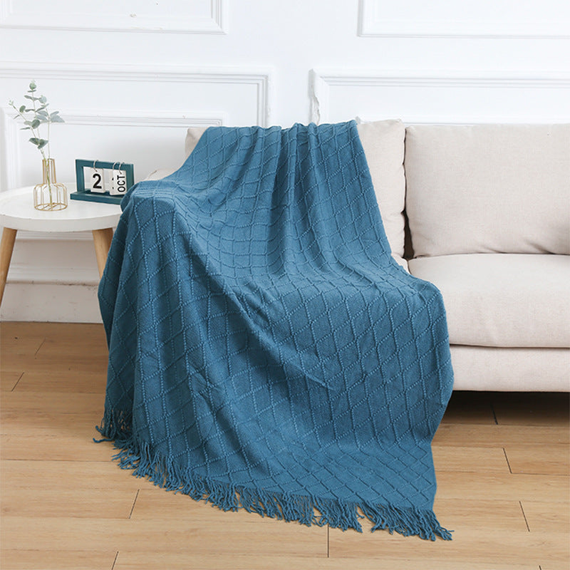 Luxurious Textured Knit Throw Blanket Bowlift